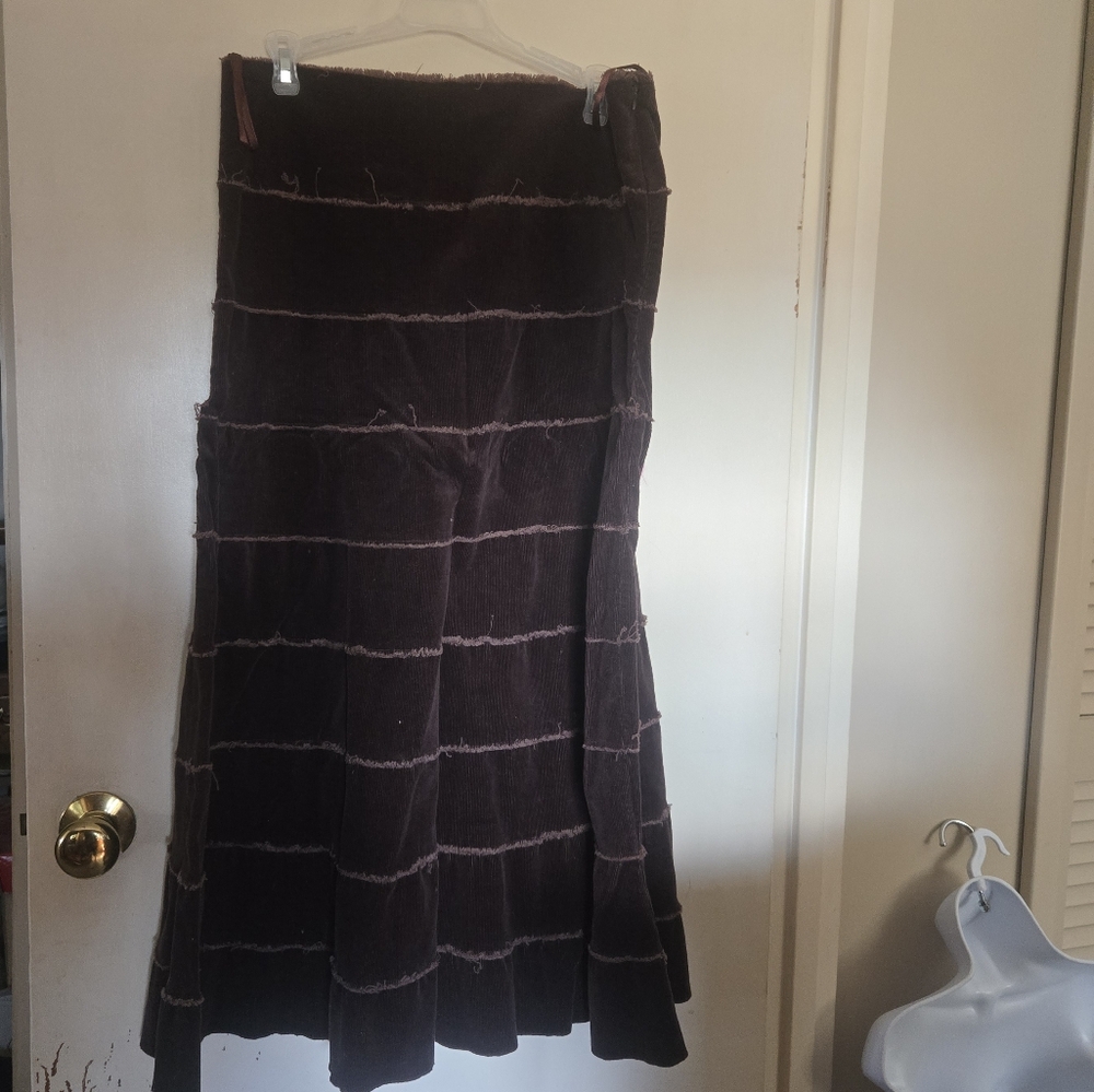 Connection 18- Vintage- Chocolate Brown- A-Line- Maxi Skirt- Large - Picture 1 of 10